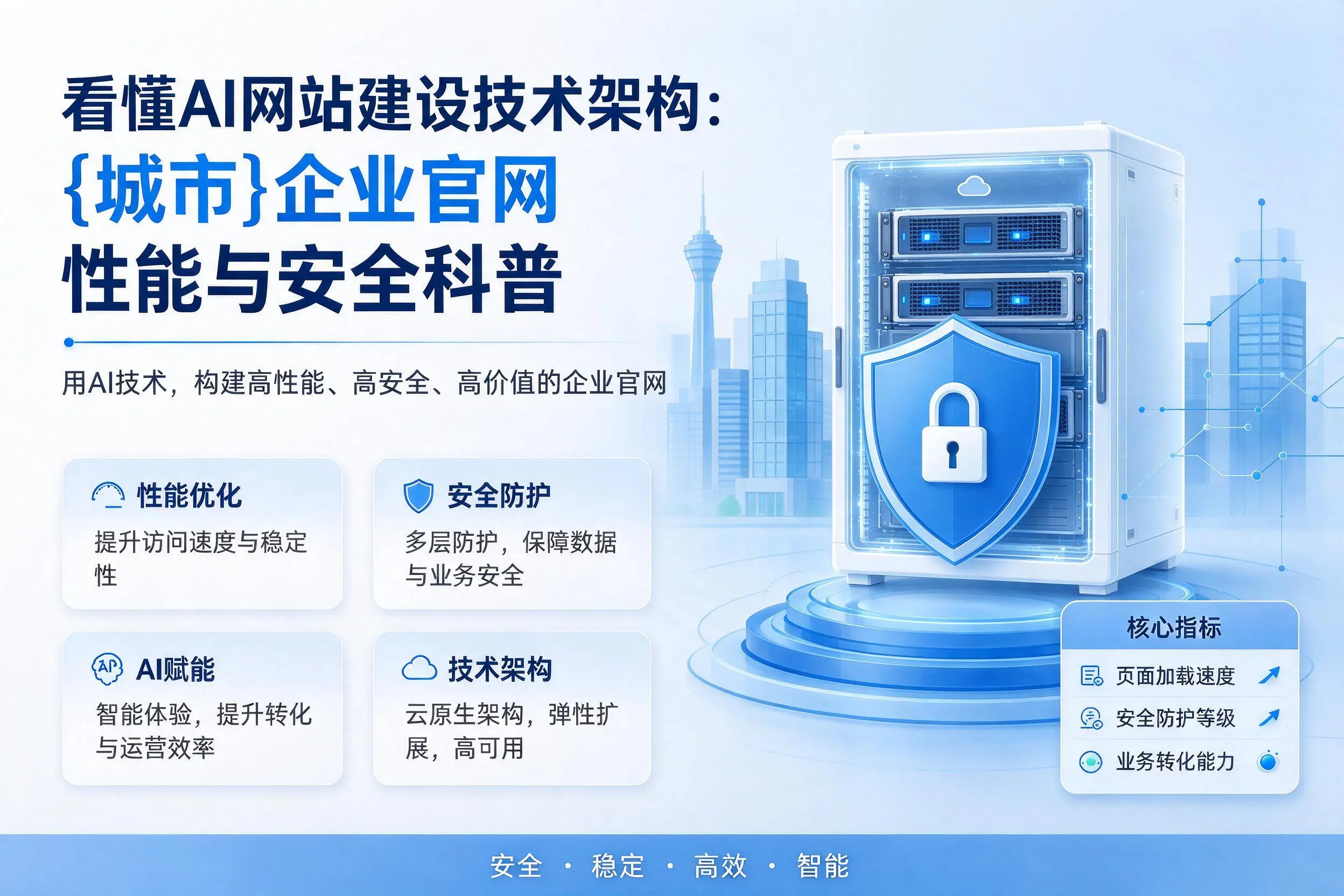 看懂AI网站建设技术架构:四平企业官网性能与安全科普